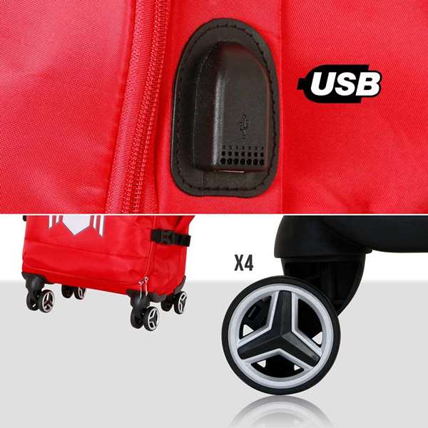 Karactermania Valise Cabine 4 Roues Souple à Thème Spiderman 35 x 20 x 55 cm - Port USB - Polyester - Pour Enfant