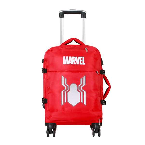 Karactermania Valise Cabine 4 Roues Souple à Thème Spiderman 35 x 20 x 55 cm - Port USB - Polyester - Pour Enfant