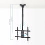 Tooq LPCE1175TSLI-B Support Plafond VESA pour TV 32-75 Pouces, 400x400mm, 60kg, Noir