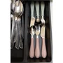 BEABA - Set de 3 couverts d'apprentissage en inox pour enfant - Cuillère, fourchette, couteau - Lavable au lave-vaisselle