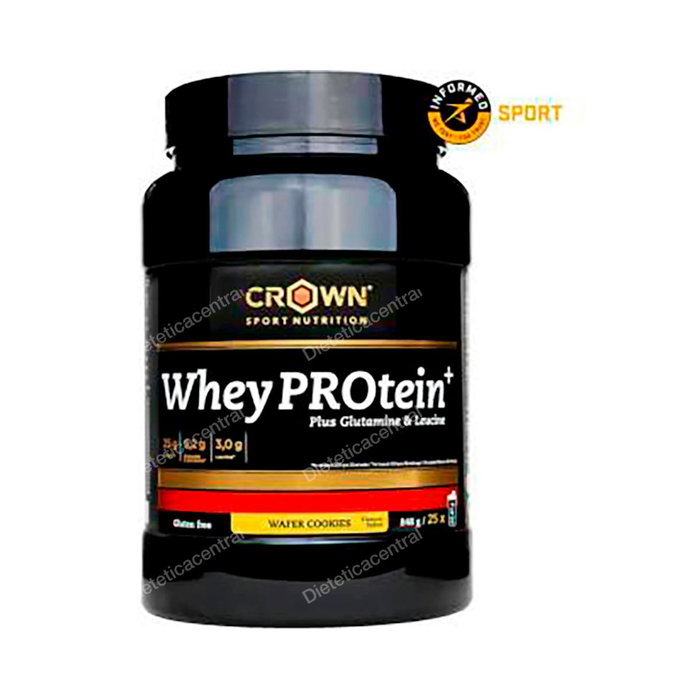 CROWN SPORT NUTRITION Whey Protein + Wafer Cookies, Concentré de Protéine de Lactosérum avec L-Glutamine et L-Leucine, 848 g (25 Portions), Certifié Antidopage Informed-Sport CROWN SPORT NUTRITION Whey Protein + Wafer Cookies, Concentré de Protéine de Lactosérum avec L-Glutamine et L-Leucine, 848 g (25 Portions), Certifié Antidopage Informed-Sport