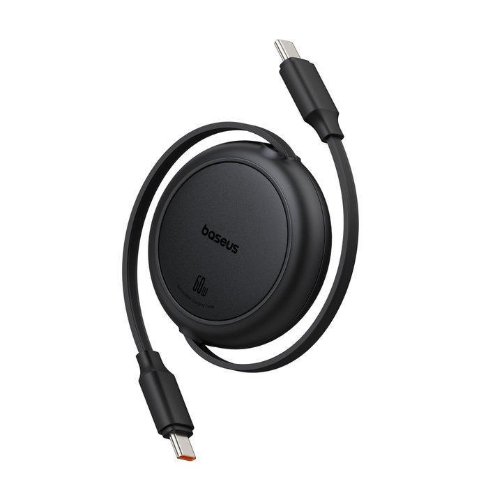 Baseus Free2Pull Mini Câble de Charge USB-C vers USB-C 60W 1m, Noir Baseus Free2Pull Mini Câble de Charge USB-C vers USB-C 60W 1m, Noir