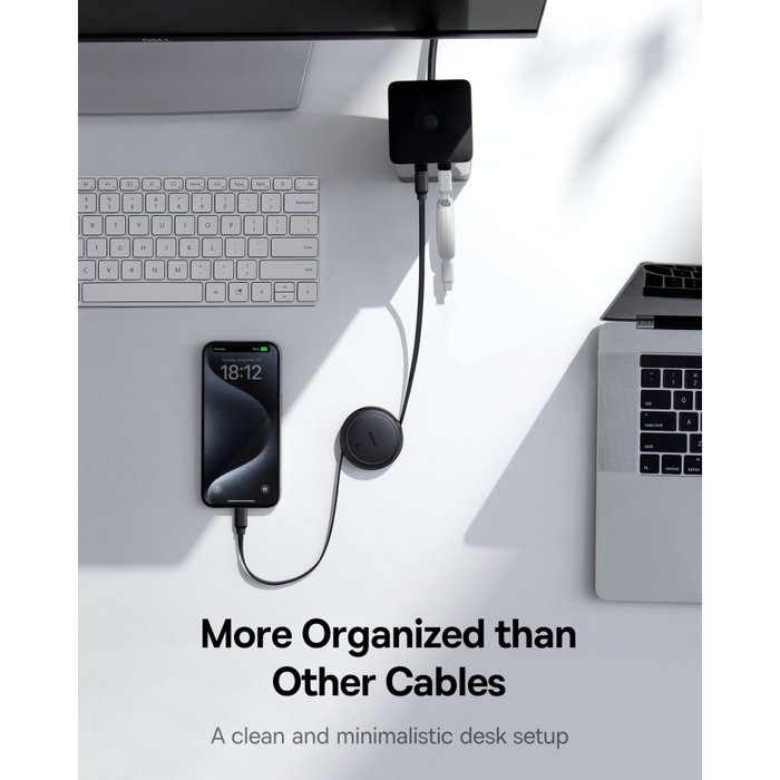 Baseus Free2Pull Mini Câble de Charge USB-C vers USB-C 60W 1m, Noir Baseus Free2Pull Mini Câble de Charge USB-C vers USB-C 60W 1m, Noir