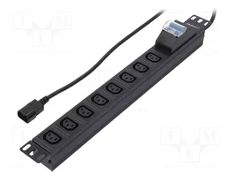 QOLTEC Bloc multiprise parafoudre 8 prises IEC C13, noir