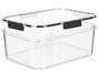 Leknes Boîte Rectangulaire Hermétique Noire 950 ml 20,5x7,8x14 cm Plastique (Set de 24)
