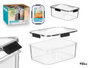 Leknes Boîte Rectangulaire Hermétique Noire 950 ml 20,5x7,8x14 cm Plastique (Set de 24)