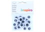 Innspiro Yeux mobiles noirs autoadhésifs ronds 20mm, 24 unités