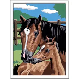 Ravensburger CreArt Kids Kit Peinture par Numéros 18x24 cm Tendresse, Loisir Créatif Enfant Dès 7 Ans, Toile aux Lignes Pré-Peintes