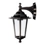 Edm Applique extérieure Zurich aluminium et verre E27 60W sans ampoule noire éclairage vers le bas
