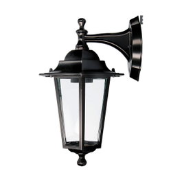 Edm Applique extérieure Zurich noir, aluminium et verre, E27