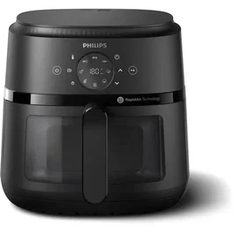 Philips NA230/00 Airfryer - Friteuse sans huile 6,2 L avec fenêtre de visualisation, 1500 W, 13 modes de cuisson, thermostat réglable jusqu'à 200°C, noire