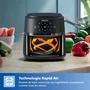 Philips NA230/00 Airfryer - Friteuse sans huile 6,2 L avec fenêtre de visualisation, 1500 W, 13 modes de cuisson, thermostat réglable jusqu'à 200°C, noire