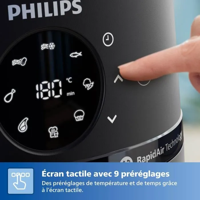 Philips NA230/00 Airfryer - Friteuse sans huile 6,2 L avec fenêtre de visualisation, 1500 W, 13 modes de cuisson, thermostat réglable jusqu'à 200°C, noire Philips NA230/00 Airfryer - Friteuse sans huile 6,2 L avec fenêtre de visualisation, 1500 W, 13 modes de cuisson, thermostat réglable jusqu'à 200°C, noire