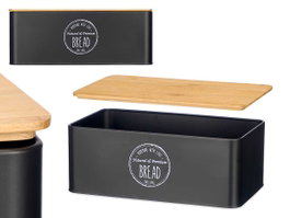 KINVARA Boîte avec couvercle en bambou noire