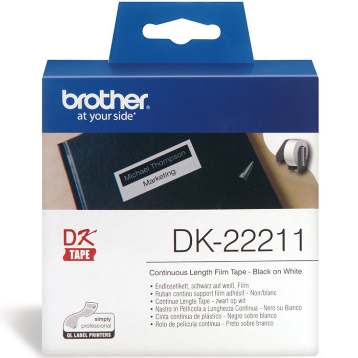 Brother DK-22211 Cinta Continue Étiquettes Blanche 29mm Brother DK-22211 Cinta Continue Étiquettes Blanche 29mm