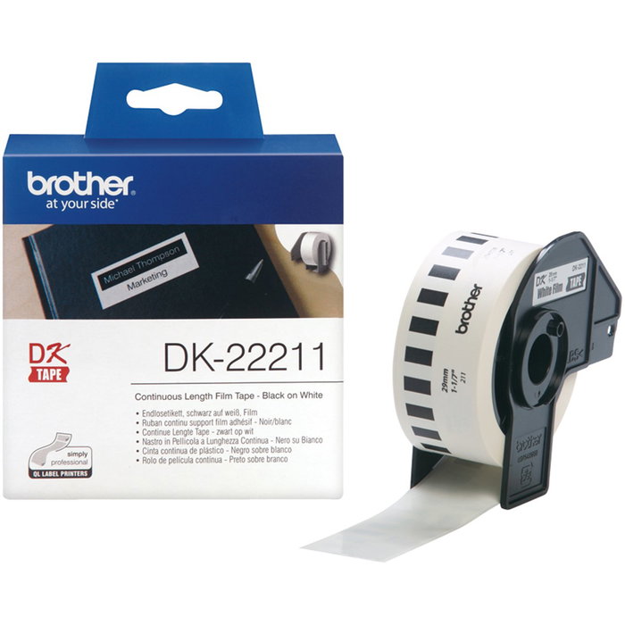 Brother DK-22211 Cinta Continue Étiquettes Blanche 29mm Brother DK-22211 Cinta Continue Étiquettes Blanche 29mm