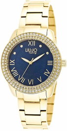 Liujo TLJ899 Montre pour Femme Dorée avec Cadran Bleu