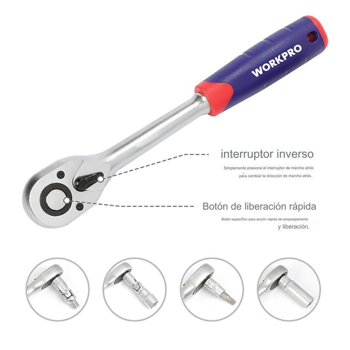 Mallette à Outils Workpro Acier Acier au chrome vanadium 108 Pièces