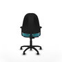 PIQUERAS Y CRESPO Chaise de bureau Algarra turquoise avec accoudoirs 2D