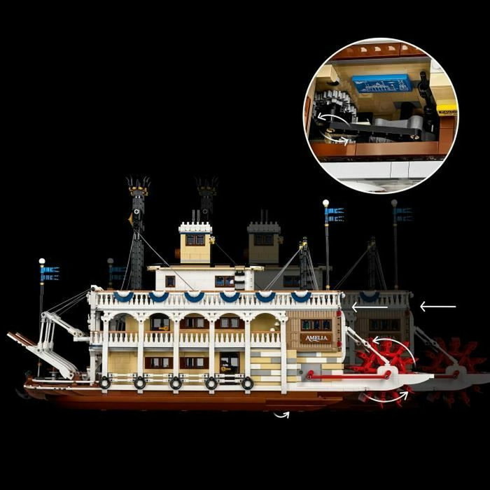 LEGO Ideas 21356 Le Bateau à Vapeur du Mississippi - Set de Construction pour Adulte