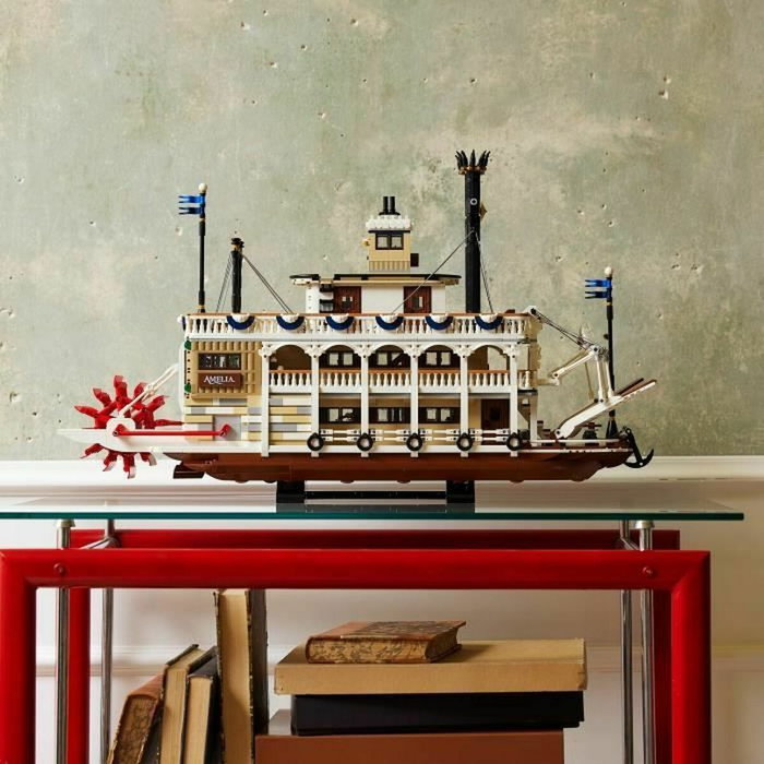LEGO Ideas 21356 Le Bateau à Vapeur du Mississippi - Set de Construction pour Adulte