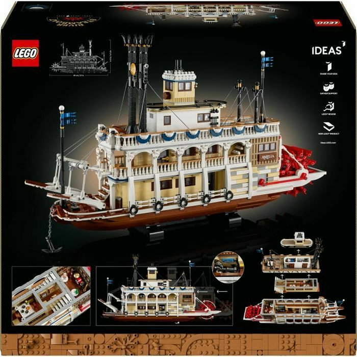 LEGO Ideas 21356 Le Bateau à Vapeur du Mississippi - Set de Construction pour Adulte