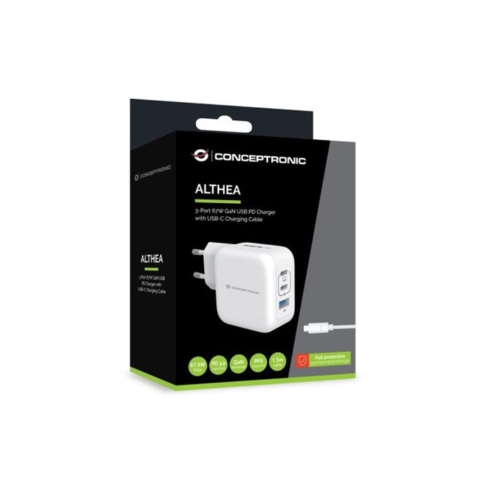 Conceptronic ALTHEA17W Chargeur Mural Althea17 W 67 W USB Universel Blanc