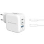Conceptronic Althea17W 67W Chargeur mural blanc avec câble USB type C