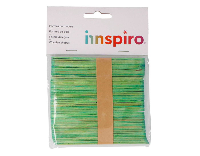 Innspiro Bâtonnets de polo en bois standard vert 114x10x2mm