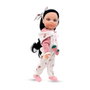 Berjuan EVA Poupée morena cheveux longs avec robe et salopette blanche 35 cm