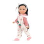 Berjuan EVA Poupée morena cheveux longs avec robe et salopette blanche 35 cm