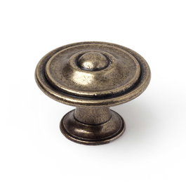 Rei Pomo pour meuble, modèle 3110, en zamak, finition vieux cuir, Ø 35 mm, blister de 4 pièces