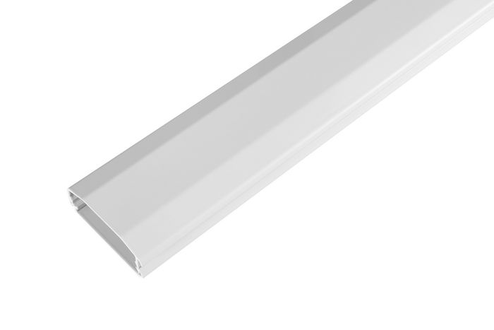 Vivolink Cache-câbles en aluminium blanc pour installation murale, profilé articulé avec verrouillage, 110 x 6 x 2 cm