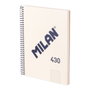 Milan Cahier A5 à spirale beige, 80 feuilles quadrillées, collection 430