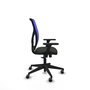 PIQUERAS Y CRESPO Chaise Motilla Synchro Noir et Bleu avec Accoudoirs 3D et Roulettes 65mm pour Moquette