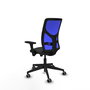 PIQUERAS Y CRESPO Chaise Motilla Synchro Noir et Bleu avec Accoudoirs 3D et Roulettes 65mm pour Moquette