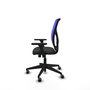 PIQUERAS Y CRESPO Chaise Motilla Synchro Noir et Bleu avec Accoudoirs 3D et Roulettes 65mm pour Moquette