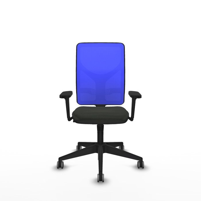PIQUERAS Y CRESPO Chaise Motilla Synchro Noir et Bleu avec Accoudoirs 3D et Roulettes 65mm pour Moquette