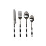 DKD Home Decor Couverts Noir et Argenté en Résine et Acier Inoxydable, 16 Pièces