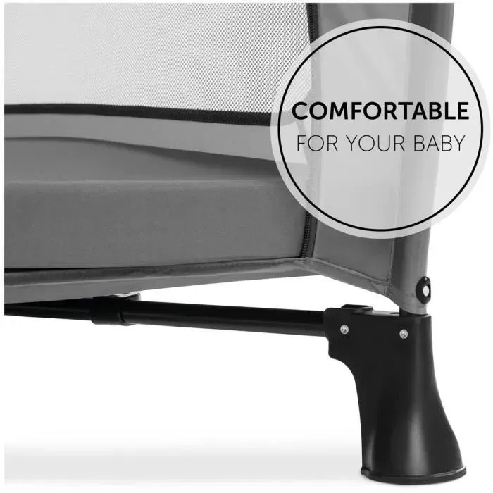Hauck Sleeper - Matelas de voyage pliable - 120 x 60 cm - Épaisseur 5 cm - Gris - Confortable, léger et compact pour bébé