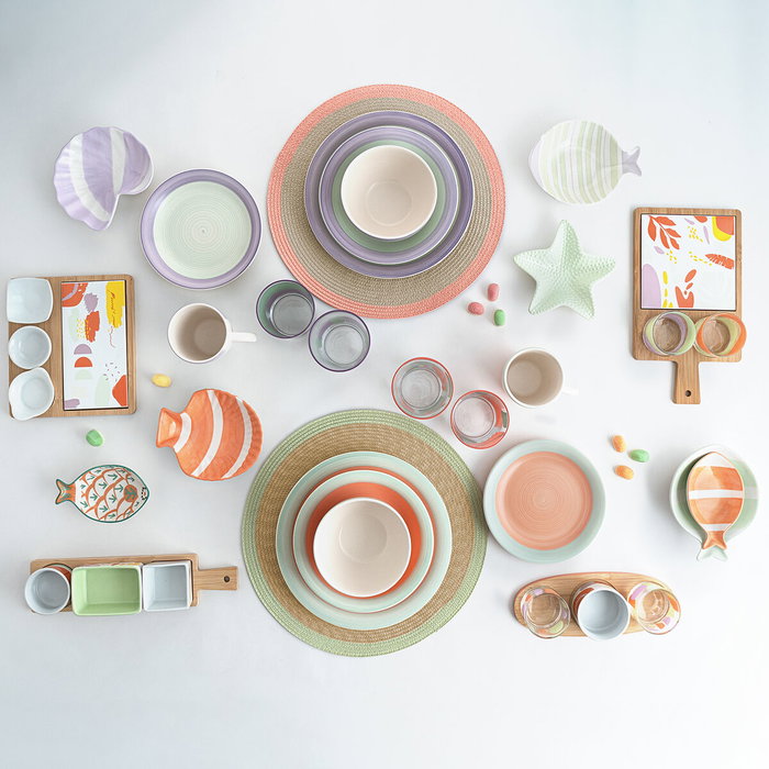 Quid Assiettes Kaleido Céramique 18 Pièces de couleur peint à la main Quid Assiettes Kaleido Céramique 18 Pièces de couleur peint à la main