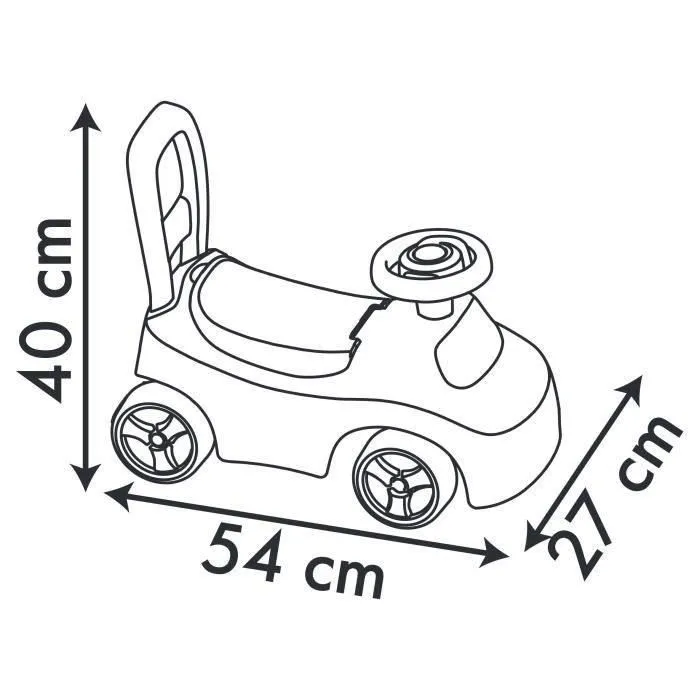 Smoby Porteur Voiture Stitch - Porteur stable léger ergonomique pour bébé dès 10 mois, aide à la marche, volant directionnel, coffre de rangement