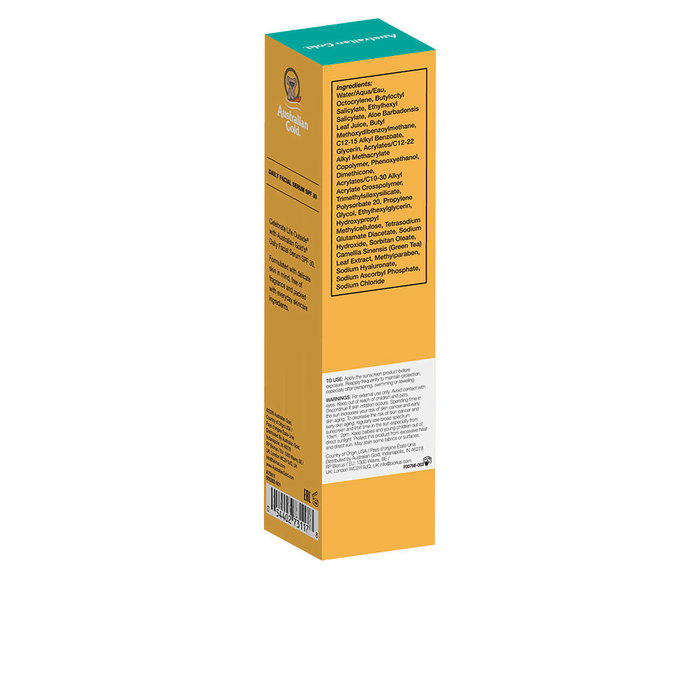 Australian Gold Sérum visage quotidien SPF30 résistant à l'eau à l'acide hyaluronique 50 ml