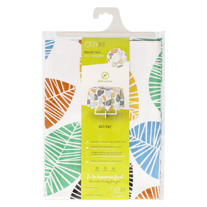 ORYX Nappe ronde à motif de feuilles multicolores Ø 140 cm ORYX Nappe ronde à motif de feuilles multicolores Ø 140 cm