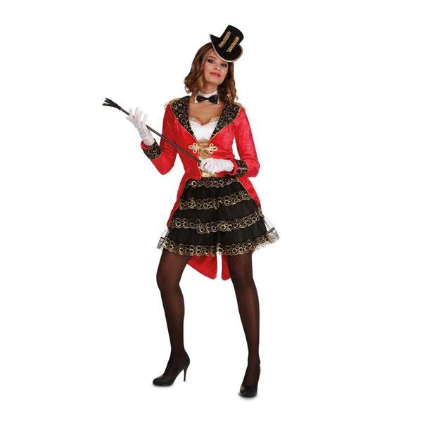 My Other Me - Costume jefa de pista - Déguisement de piste avec robe, gants, collier et coiffe - Taille XXXL - Rouge