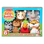 Melissa & Doug Coffret de 6 Marionnettes à Main Safari Animaux Girafe Éléphant Zèbre Singe Perroquet Tigre Jeu Enfant Dès 2 Ans