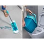Leifheit Set de nettoyage de sol PowerClean 55510 - Balai serpillère avec seau essoreur et housse micro duo - Manche 148 cm