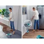 Leifheit Set de nettoyage de sol PowerClean 55510 - Balai serpillère avec seau essoreur et housse micro duo - Manche 148 cm