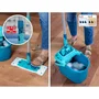 Leifheit Set de nettoyage de sol PowerClean 55510 - Balai serpillère avec seau essoreur et housse micro duo - Manche 148 cm