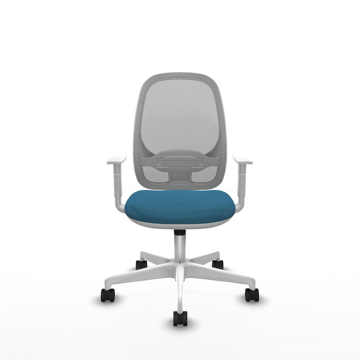 Chaise Cilanco Synchro 3 positions tissu Vert pétrole Maille Gris Structure polyamide blanc Accoudoirs blancs Sans appui-tête Roulettes 65mm nylon Chaise Cilanco Synchro 3 positions tissu Vert pétrole Maille Gris Structure polyamide blanc Accoudoirs blancs Sans appui-tête Roulettes 65mm nylon